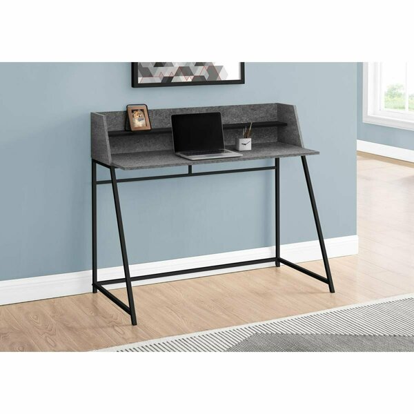 Daphnes Dinnette 48 in. Metal & Stone Computer Desk Grey & Black DA2618290